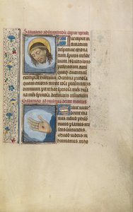 Testa di Cristo, mano destra di Cristo con ferita da Willem Vrelant